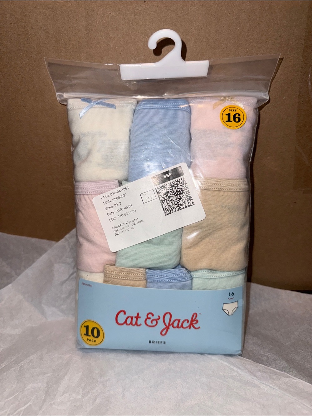 Cat & Jack Pastel Brief’s Multi 10-Pack